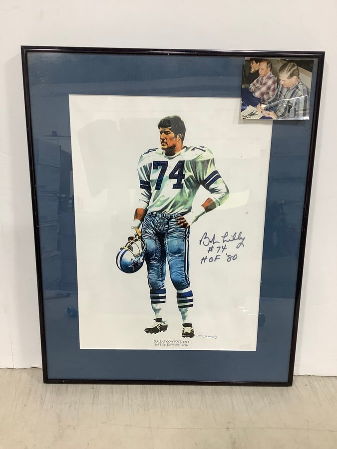 Bob Lilly Dallas Cowboys framed artwork with signature(15.25in.x19.25in.) (1 of 1)