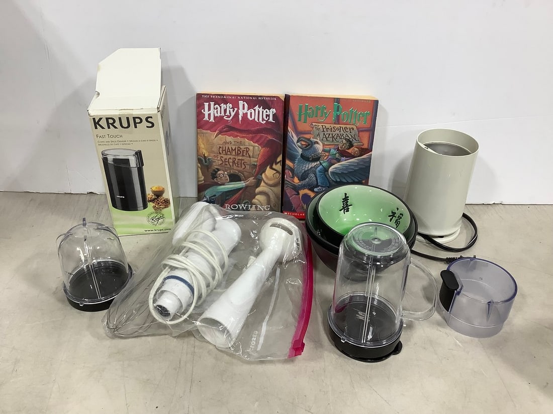 Harry Potter books, oriental bowls, Krups fast touch coffe and spice grinder, and more: Harry Potter books, oriental bowls, Krups fast touch coffe and spice grinder, and more