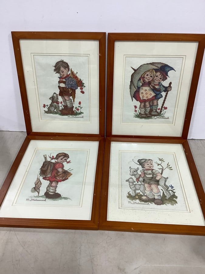 Framed M.I.Hummel stitchwork art(12.5in.x15.5in.) (1 of 1)