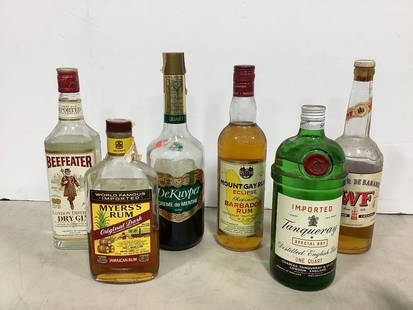 Various alcohol(Imported Tanqueray, Myers's Rum, DeKuyper creme de Menthe, and more-amount varies in: Various alcohol(Imported Tanqueray, Myers's Rum, DeKuyper creme de Menthe, and more-amount varies in each)