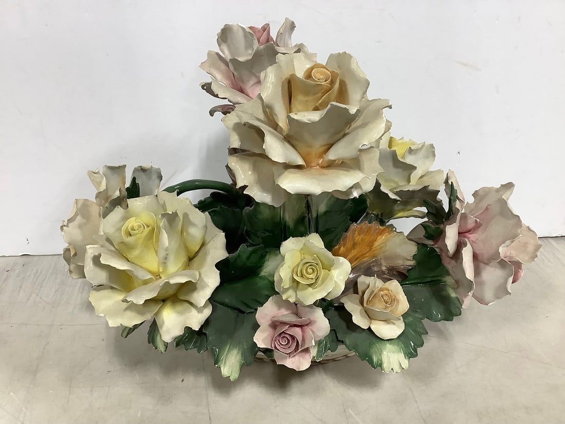 Porcelain flower decor(12.5in.tall-chipped): Porcelain flower decor(12.5in.tall-chipped)