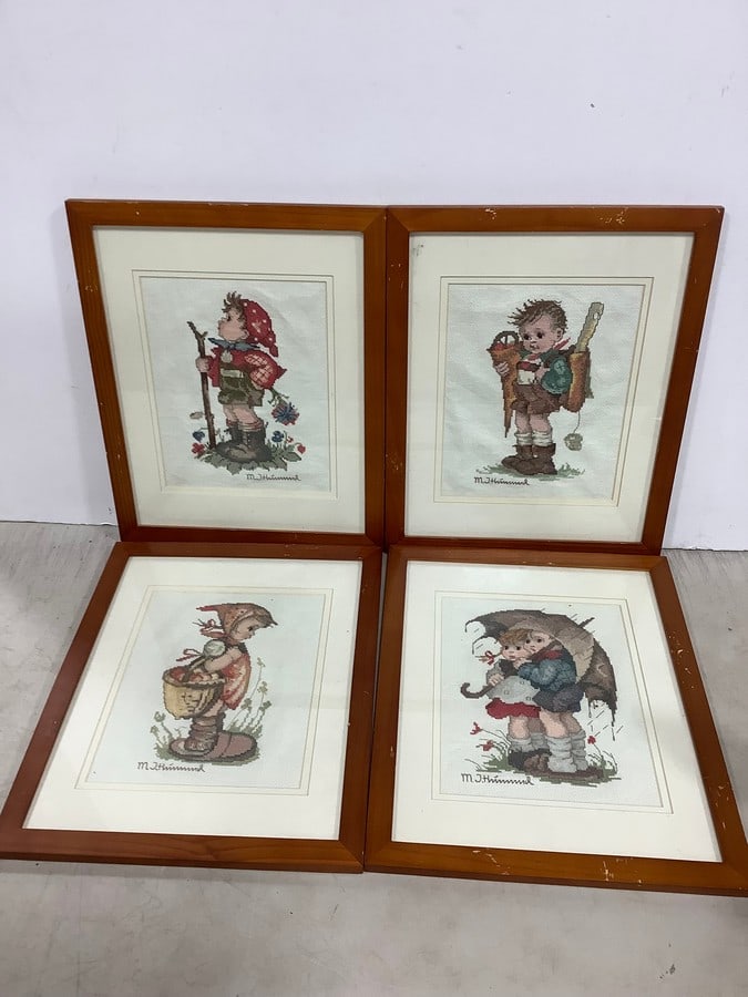 Framed M.I.Hummel stitchwork art(12.5in.x15.5in.) (1 of 1)