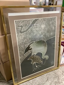 Framed oriental artwork(30.25in.x37.75in.)
