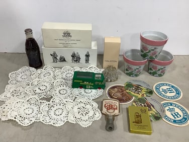 Various Coasters, Ceramic Planters (3.5in Tall), Heritage Village Collection Ceramics, Halston