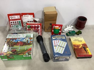Dominoes, 300pc. puzzle, Christmas decor, and more