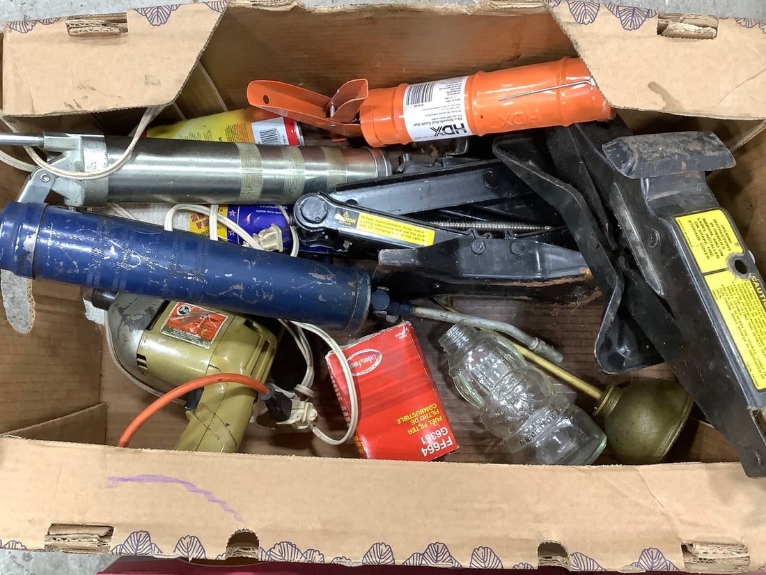 Caulk gun, car jack, and more: Caulk gun, car jack, and more