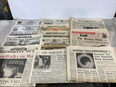 Vintage newspapers(The New York Times, Sunday Call-Chronicle, The Sunday Globe, and more)