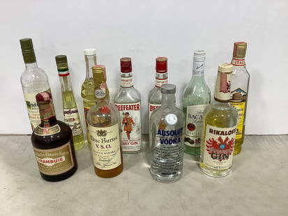 Various alcohol-different amounts in each(Absolut Vodka, Liquore Roiano, Bacardi, and more): Various alcohol-different amounts in each(Absolut Vodka, Liquore Roiano, Bacardi, and more)