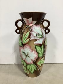 Handpainted Ceramic Vase (14in Tall)
