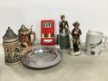 Steins, Ceramic Statues, Porcelain Olive Oil Pitcher, and more