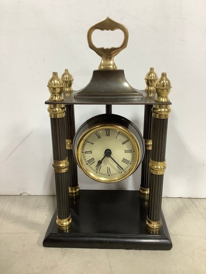 Vintage Bombay Mantel Clock (11in Tall): Vintage Bombay Mantel Clock (11in Tall)