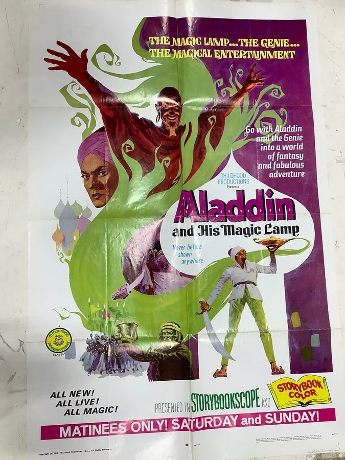 1968 Aladdin and his Magic Lamp poster print(27in.x41in.-slightly torn) (1 of 1)