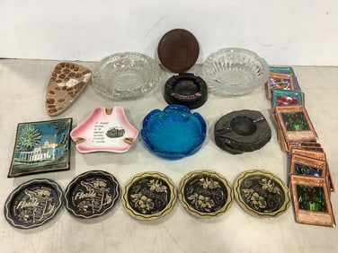 Various Glass Ash Trays and more