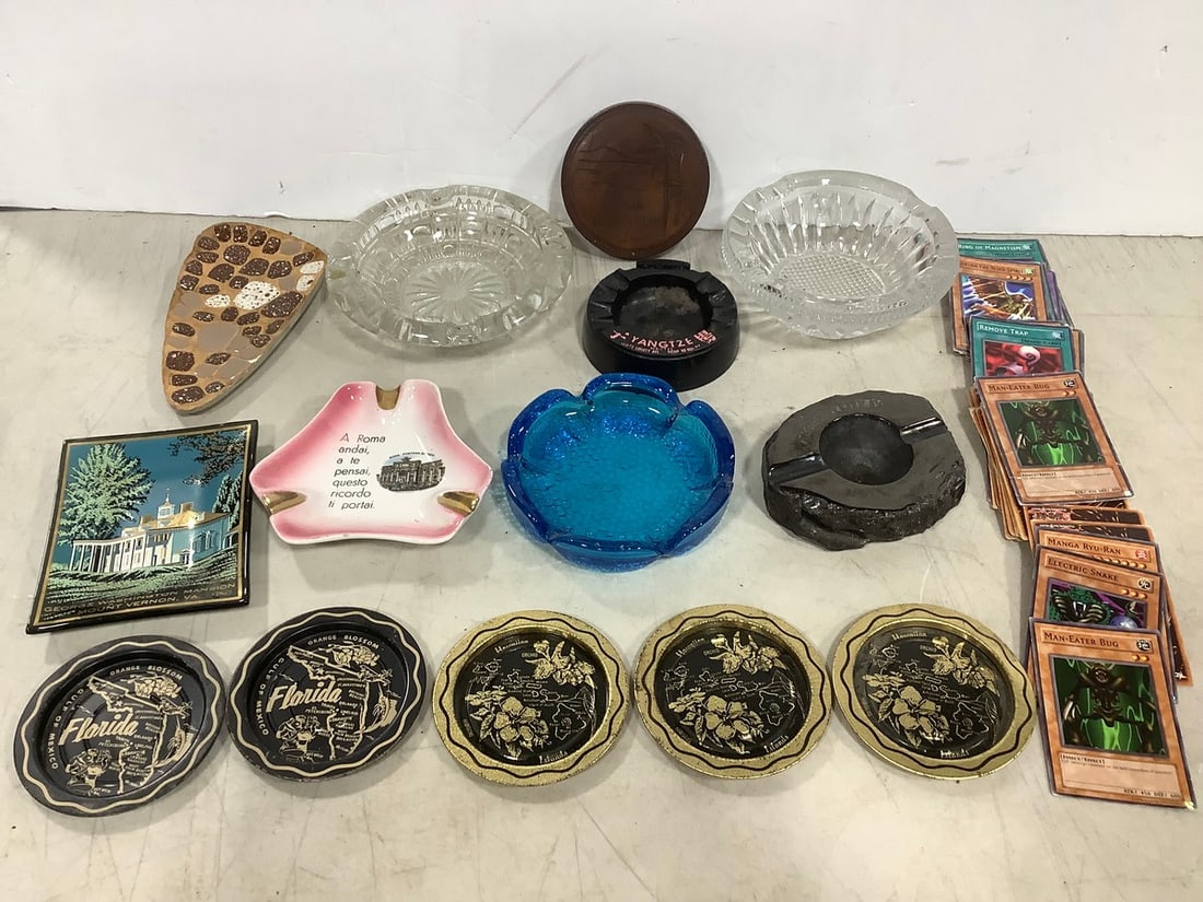 Various Glass Ash Trays and more: Various Glass Ash Trays and more