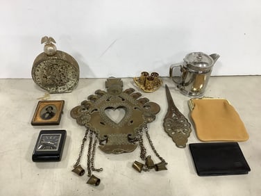 Legion utensils pitcher, MCM vanity lipstick holder, Avon aftershave bottle, and more