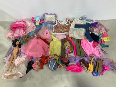 Various Barbie Doll Clothing and Dolls