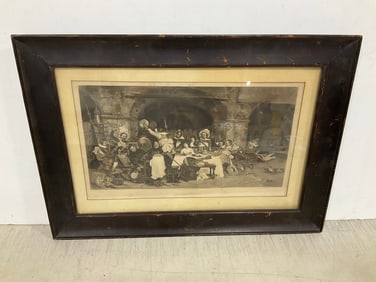 Framed 'An Interrupted Nap' Artwork (14.5inx21in)