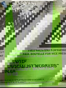 Vote Socialist Workers Poster *slight rip* (11inx17in)