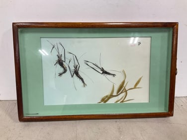 Framed Moyebi shrimp wall decor(10in.x16in.)