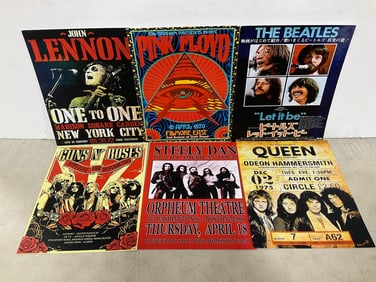 Rocker concert repo card srock posters(8in.x10in.-Pink Floyd, Guns and Roses, Queen, and more)
