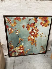 Floral canvas artwork(34in.x34.5in.)
