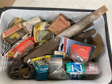 Tools/supplies(metal file, plastic anchors, hinges, and more)