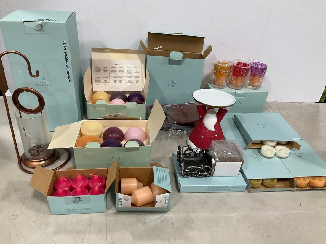 Various Party Lite Candles/Wax Melts, Asian Persuasion Lantern, Ceramic Santa Tray, and more (1 of 1)