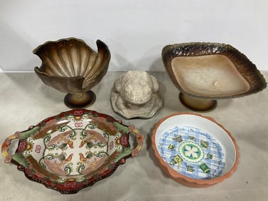 Murano Glass Stand Up Bowls, Ceramic Frog Statue, and more (Tallest - 8in)