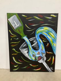 Abstract Canvas Artwork Signed VL (16inx20in)