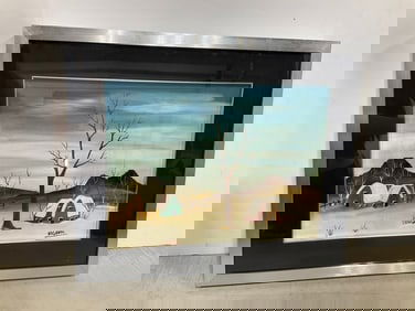 Framed Painting Signed Vigovic (17.5inx21.5in)