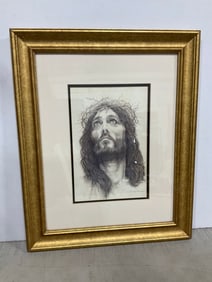 Framed and Signed Jesus Artwork (17.5inx22in)