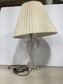 Vintage Cut Glass Table Lamp (26.5in Tall)