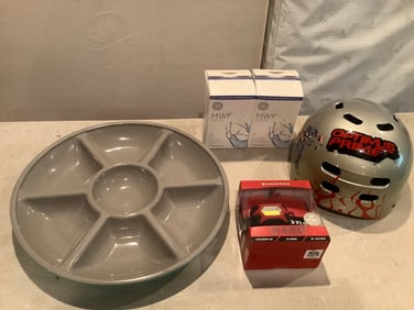 MWF refrigerator water filters, bike helmet, chip and dip trays, and more