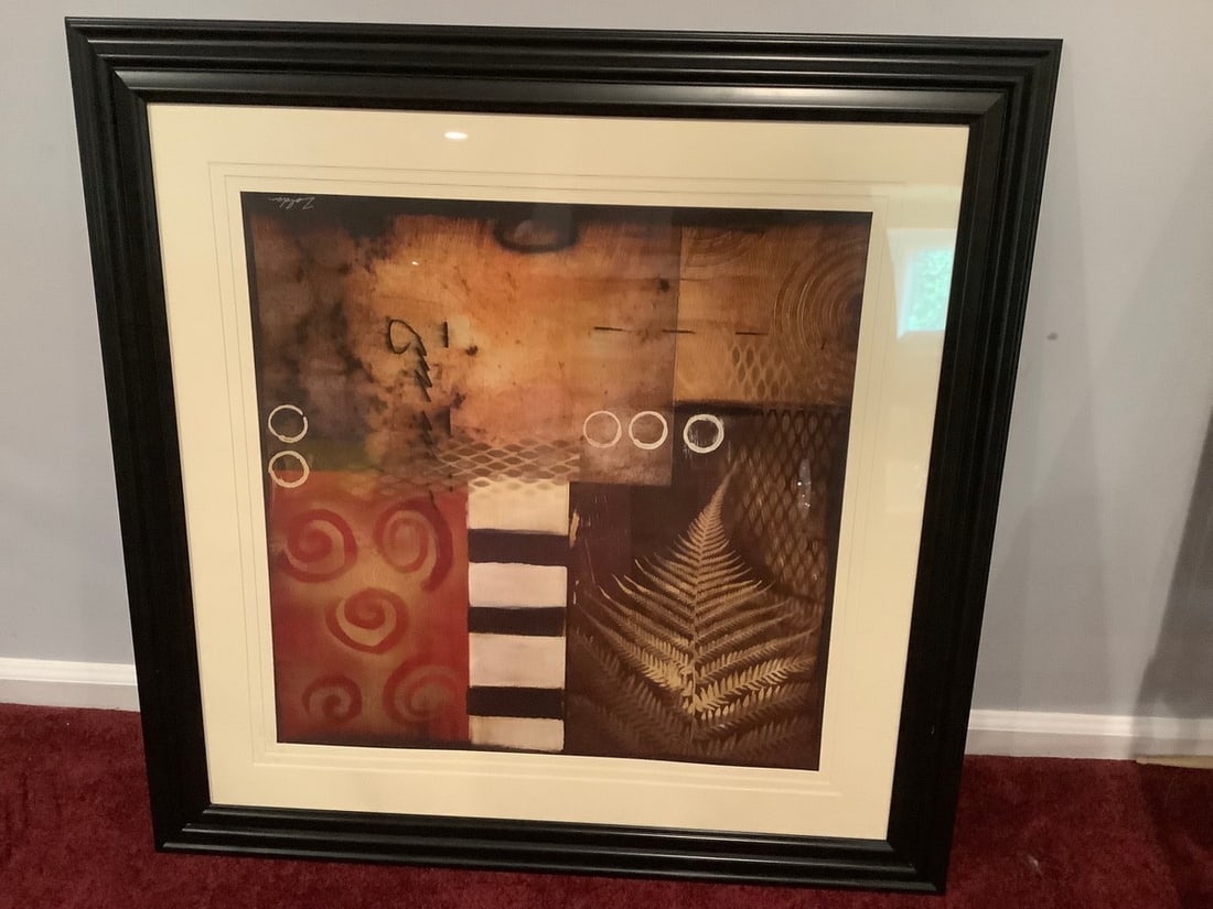 Framed and signed abstract art print(35.5in.x35.5in.) (1 of 1)