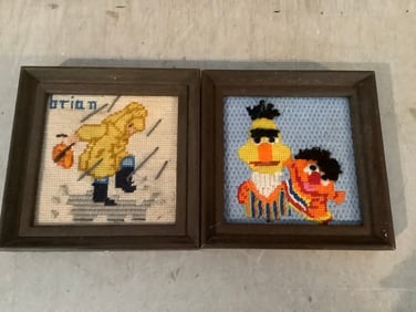 Framed stitchwork art(6.25in.x6.25in.)