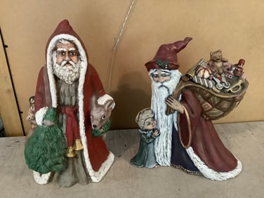 Various Christmas ceramics(11in.tallest)