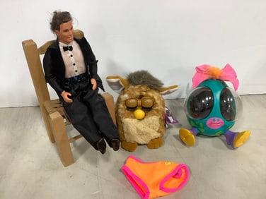 Electronic Furby Doll, Ooglies Childrens Toy, Barbie Doll, and more