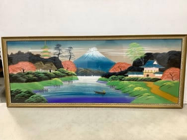 Framed Oriental Artwork (18inx44in)