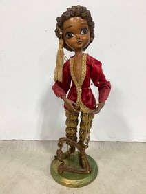 MCM Wood Carved Statue (19in Tall)