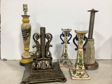 Ceramic Candle Holders, Vintage Light Fixtures, and more (Tallest - 18in)
