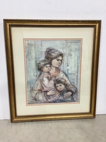 Framed Artwork Signed Hibel (21inx24in)