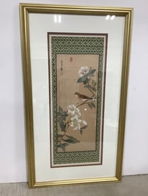 Framed Oriental Artwork (15.25inx27in)