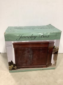 Mahogany finish jewelry box(16.2in.x9.1in.x13in.)