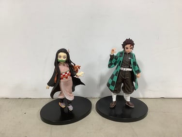 Bandai and Kimetsu Demon Slayer anime figurines(6in.tallest)