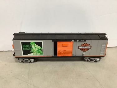 Harley Davidson motorcycles rail king train box car (O Gauge-11in.long)