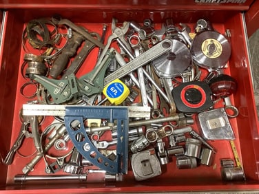Wrenches, sockets, measuring tape, and more