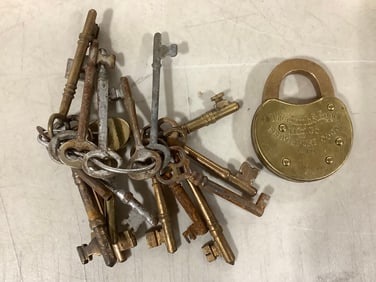Vintage Lock and Set of Keys