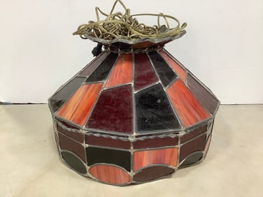 Stained Glass Light Fixture *damaged in some spots* (12.5in Tall)