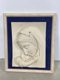 Mary and Baby Jesus garden stone wall decor(11in.x13in.)