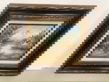 Framed and signed scenic painting(16in.x18in.)